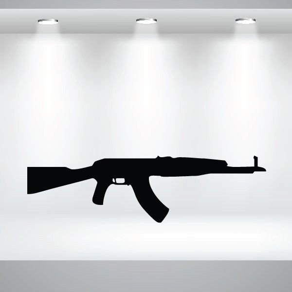 AK-47 assault rifle, black, side view