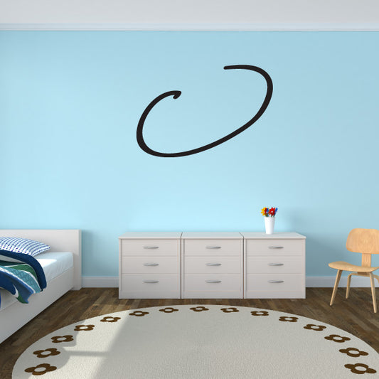 Black C-shaped frame wall decal