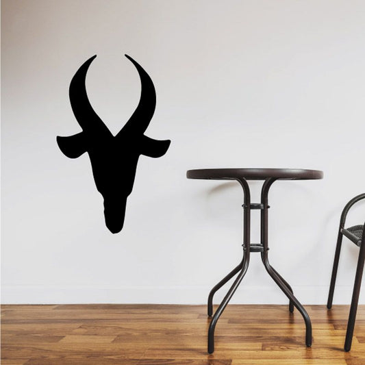 Goat head decal, black mountain goat head silhouette
