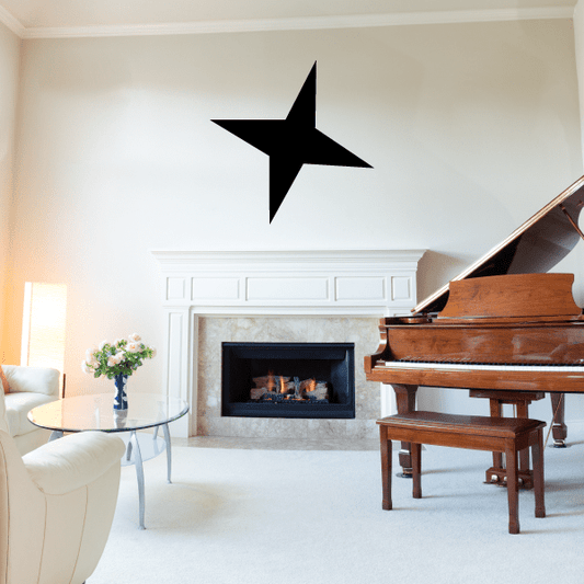 Black star wall decal with four points