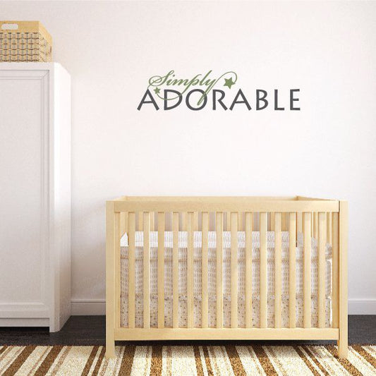 Simply ADORABLE wall decal with green script text and star logo accents