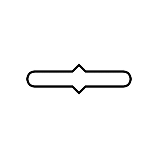Single line frame decal with star center, black outline on a horizontal bar