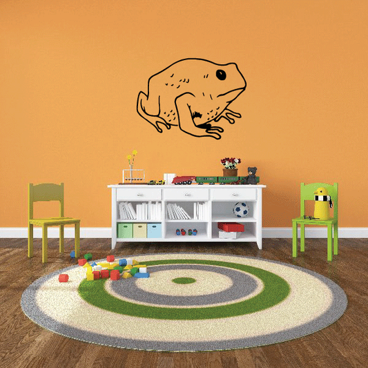 Toad wall decal with orange body and black line art, cartoon style.