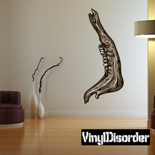 Stylized side jaw bone wall decal with dark gray skeletal outline