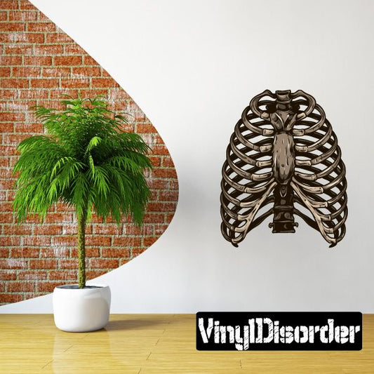 Skeleton rib cage bone decal with black-and-bone skeleton ribcage graphic
