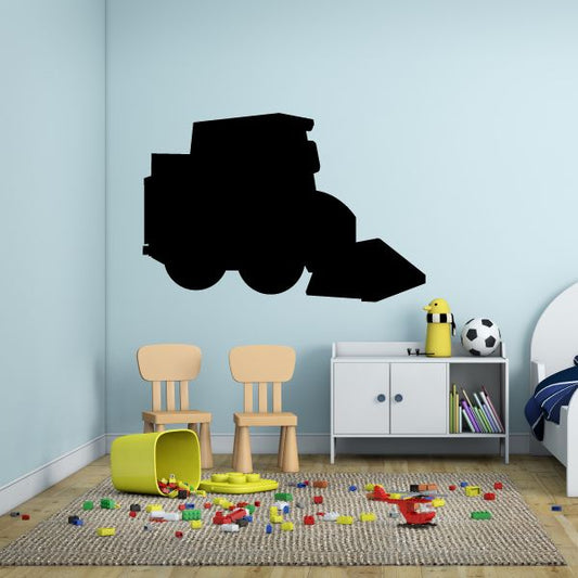 Black skid steer loader silhouette decal