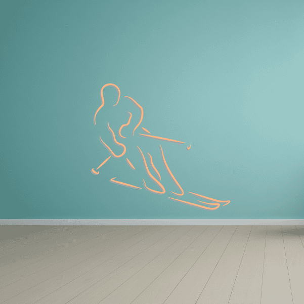 Image of Skiing Wall Decal - Vinyl Sticker - Car Sticker - Die Cut Sticker - CDSCOLOR091