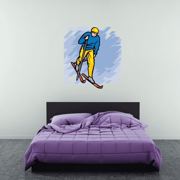 Image of Skiing Wall Decal - Vinyl Sticker - Car Sticker - Die Cut Sticker - SMcolor002