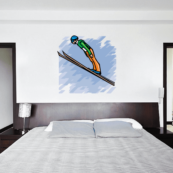 Image of Skiing Wall Decal - Vinyl Sticker - Car Sticker - Die Cut Sticker - SMcolor011