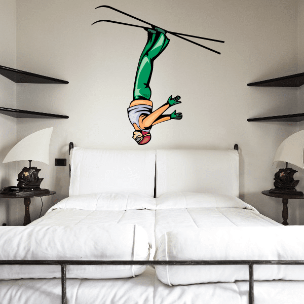 Image of Skiing Wall Decal - Vinyl Sticker - Car Sticker - Die Cut Sticker - SMcolor019
