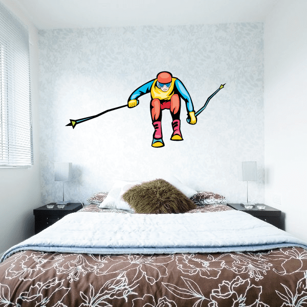 Image of Skiing Wall Decal - Vinyl Sticker - Car Sticker - Die Cut Sticker - SMcolor022