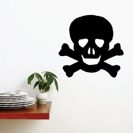 Black skull and crossbones vinyl decal sticker