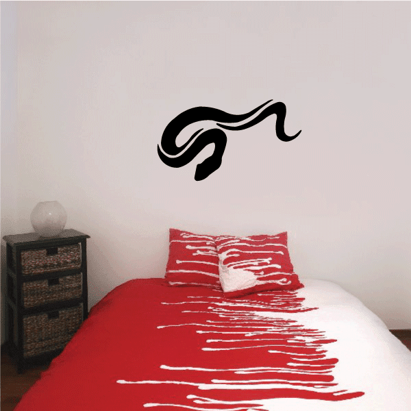 Black slithering sand snake wall decal