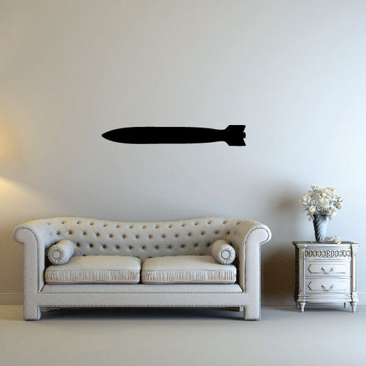 Small bomb decal, black bomb silhouette with fins