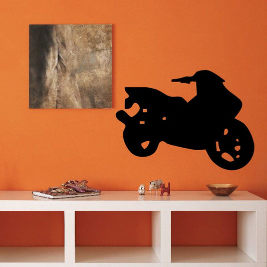 Small scooter decal with black scooter silhouette