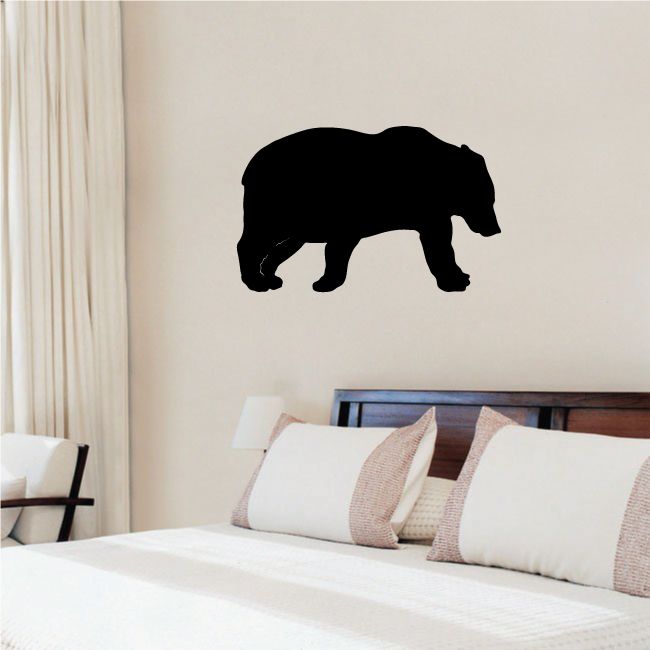 Black bear silhouette wall decal, sneaking bear graphic