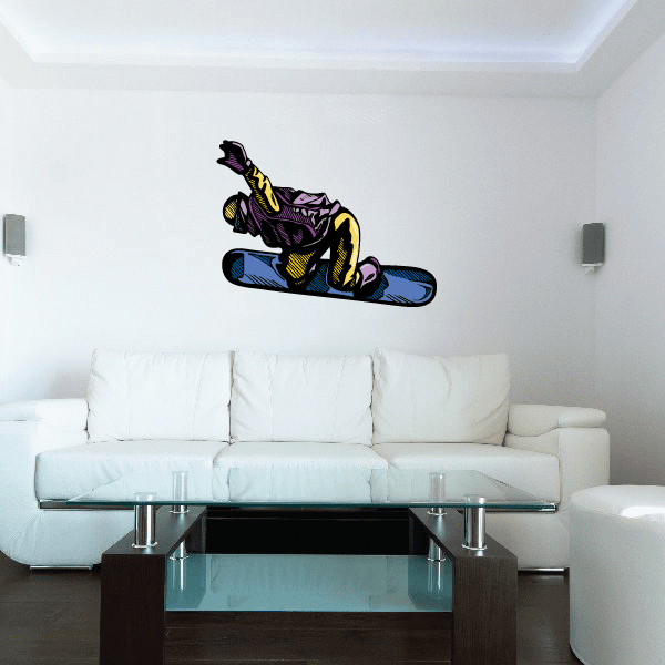 Image of Snowboarding Wall Decal - Vinyl Sticker - Car Sticker - Die Cut Sticker - CDSCOLOR044