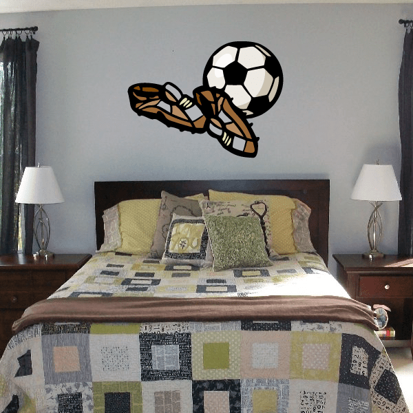 Image of Soccer Wall Decal - Vinyl Sticker - Car Sticker - Die Cut Sticker - CDSCOLOR112