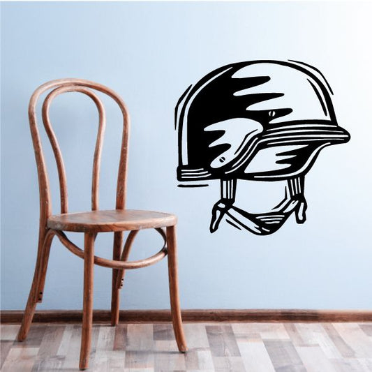 Soldier helmet decal sticker with black and white helmet face profile