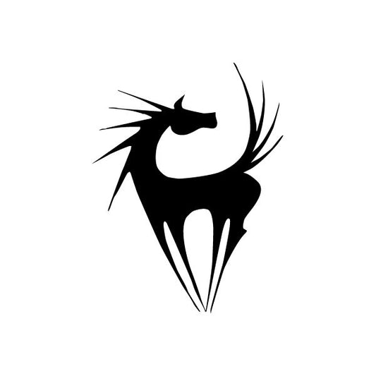 Black stylized horse head decal with spine-like mane