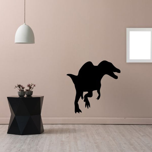 Spinosaurus wall decal, black dinosaur silhouette