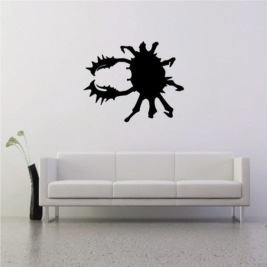 Spiny crab decal with black spiky silhouette and light body