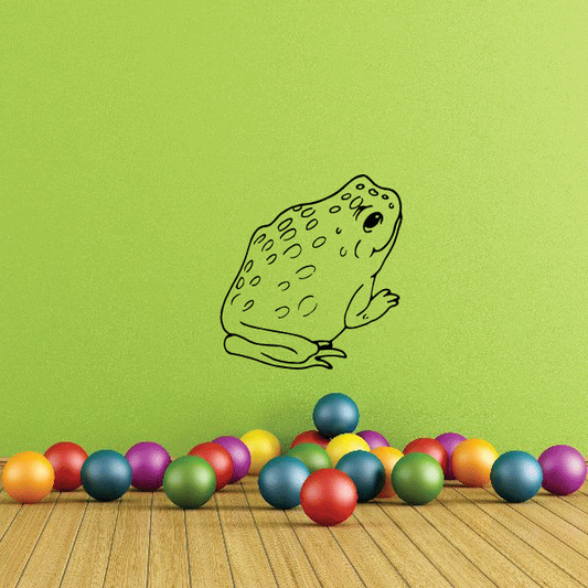 Spotted bull frog decal with green spotted frog illustration