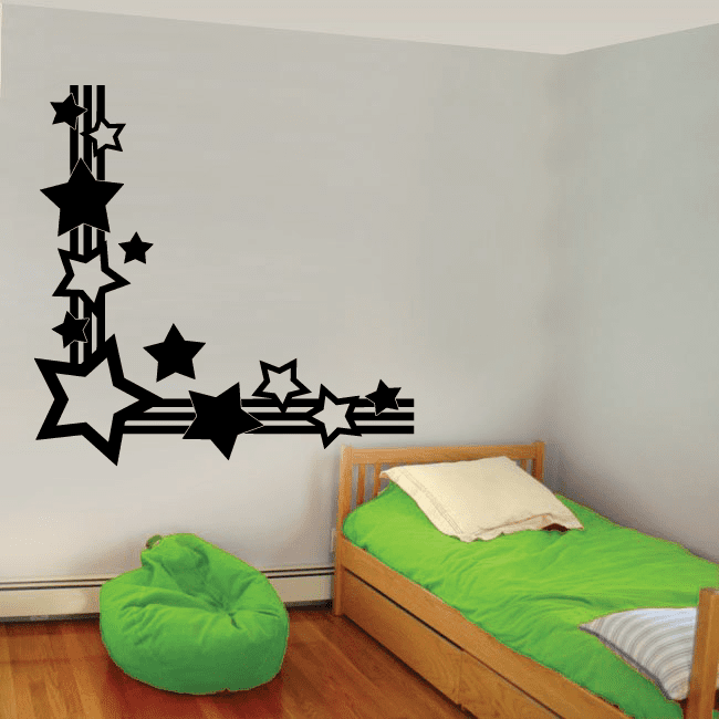 Image of Stars and Stripes Border Corner Decal