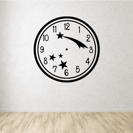 Image of Stars Clock Face Wall Decal