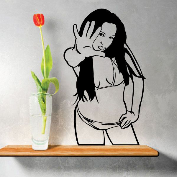 Image of Stopping Woman in Bikini Decal