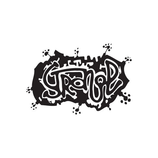 Graffiti decal sticker with black and white tag-style letter design