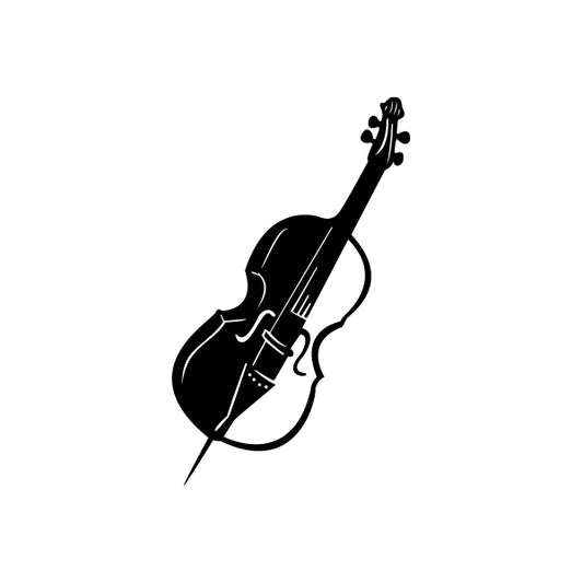 Black guitar wall decal with pickguard and tuning pegs