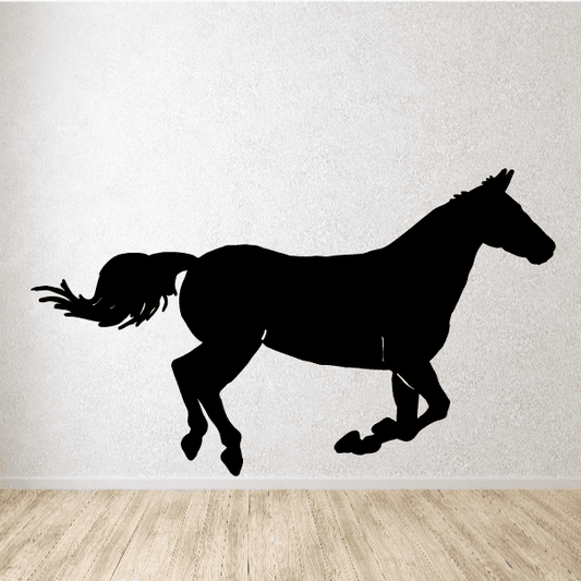Horse decal: black sprinter horse silhouette in side view