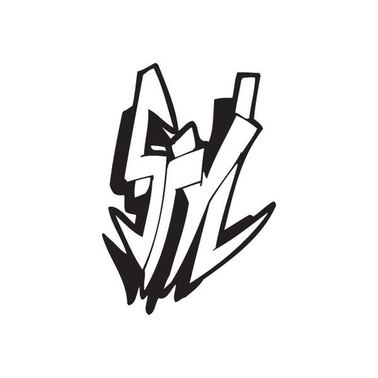 Graffiti decal, black stylized tag