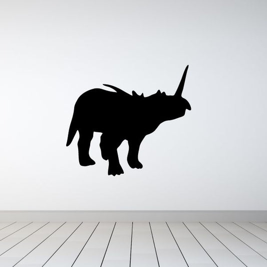 Styracosaurus decal: black styracosaurus silhouette with tail and spikes