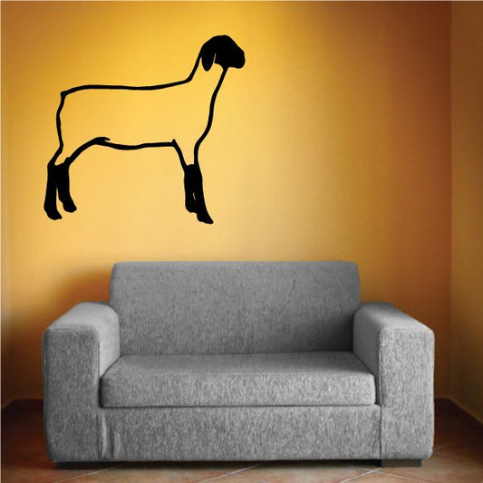 Sheep outline wall decal, black silhouette