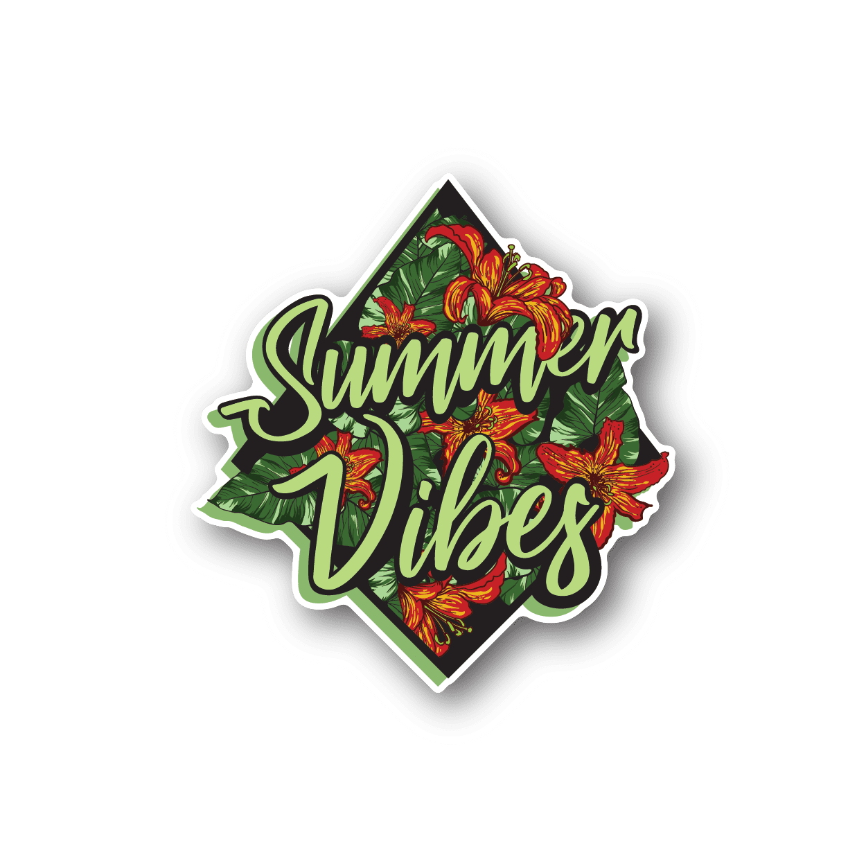 Summer Vibes Vinyl Sticker weather-resistant vinyl sticker by VinylDisorder