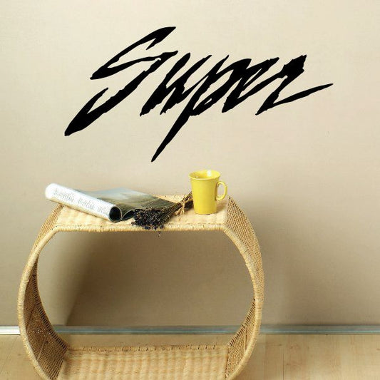 Black cursive wall decal lettering