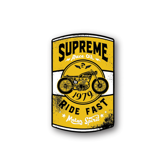 Supreme Race Oil Motorcycle Vinyl Sticker weather-resistant vinyl sticker by VinylDisorder