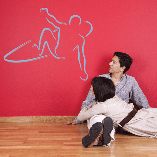Image of Surfing Wall Decal - Vinyl Sticker - Car Sticker - Die Cut Sticker - CDSCOLOR029