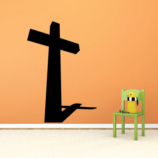 Image of Tall Cross with Short Shadow Decal