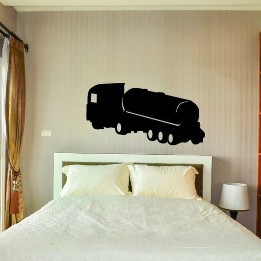 Black tanker truck wall decal silhouette