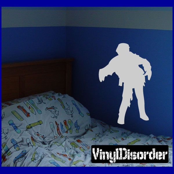 Zombie figure decal with white standing silhouette