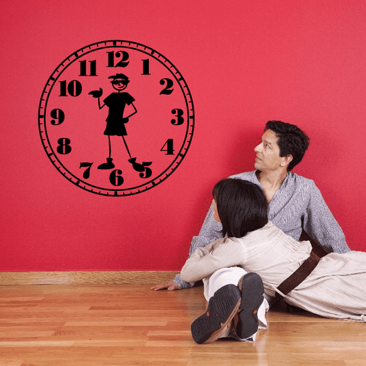 Image of Teenage Boy Clock Wall Decal