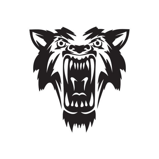 Image of Teeth Showing Wolf Head Decal
