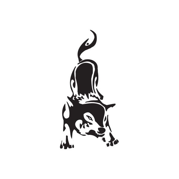 Territorial wolf decal, black stylized wolf head with flame-like tail