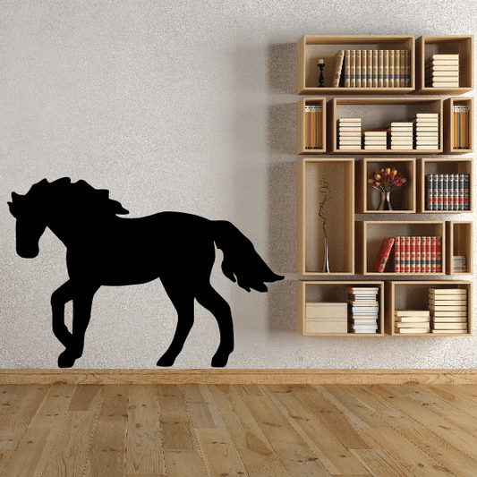 Black thoroughbred horse silhouette decal