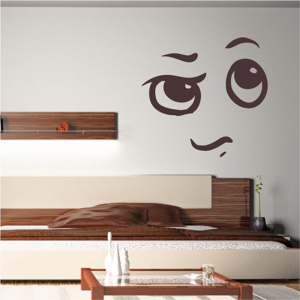 Image of Thoughful Face Expression Wall Decal - Vinyl Decal - Car Decal - Idcolor098