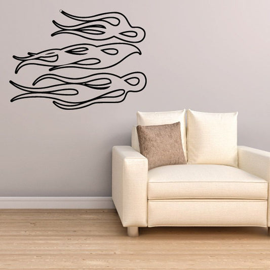 Image of Three 3 Ghost Flames Car Decal - Vinyl Decal - Wall Decal - CF213