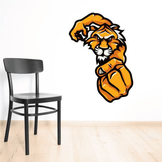 Image of Tiger Mascot Wall Decal - Vinyl Car Sticker - Uscolor025